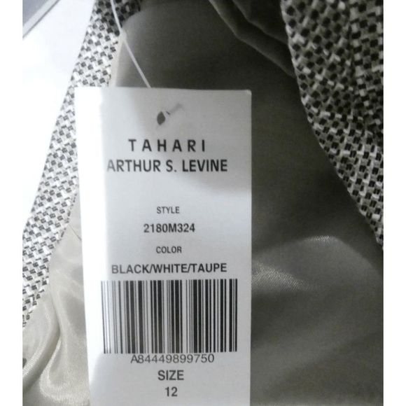 Tahari ASL NWT Women's Taupe Black White Skirt Size 12 - Picture 2 of 4